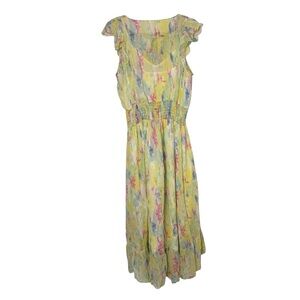 Anthropologie Women’s 8 Pastel Watercolor Sleeveless Flowy Midi/Maxi Dress